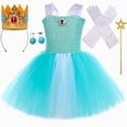 thumbnail image 3 of Disfraz de princesa Rosalina para niñas, vestido de tul con tutú verde menta, vestido de fiesta para niños, cumpleaños, Halloween, carnaval, ropa para fiesta, 3 of 5