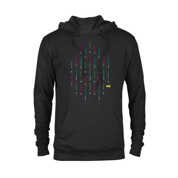 Star Wars Neon Lightsabers Print - Pullover Hoodie for Adults - Customized-Black