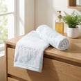 thumbnail image 5 of Unique Bargains Leaf Jacquard Soft Absorbent Cotton Hand Towel Green 2pcs, 5 of 8