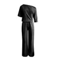 thumbnail image 5 of Honeeladyy Wide Leg Sweatpants,Womens Fashion Summer Solid Casual Pocket Sleeveless Suspender Jumpsuit Pants, 5 of 6