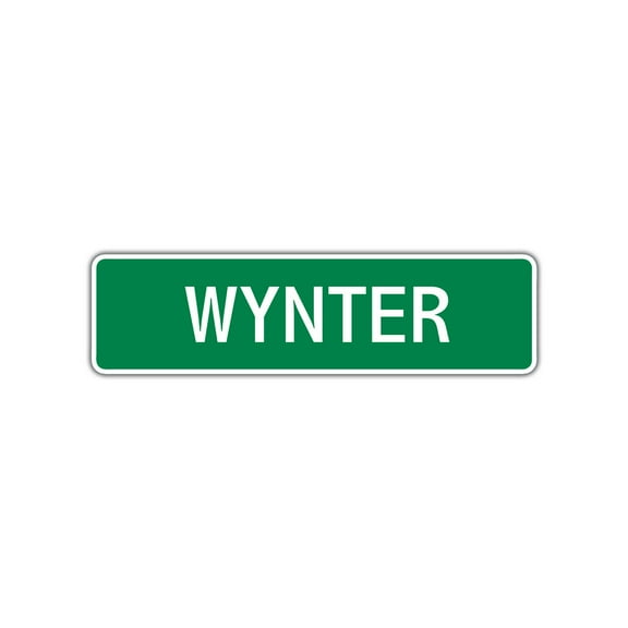 Wynter Girls Children Name Letter Printed Plaque Decoration Label Indoor Outdoor Unique Wall Novelty Aluminum Metal Sign 4"x13.5"