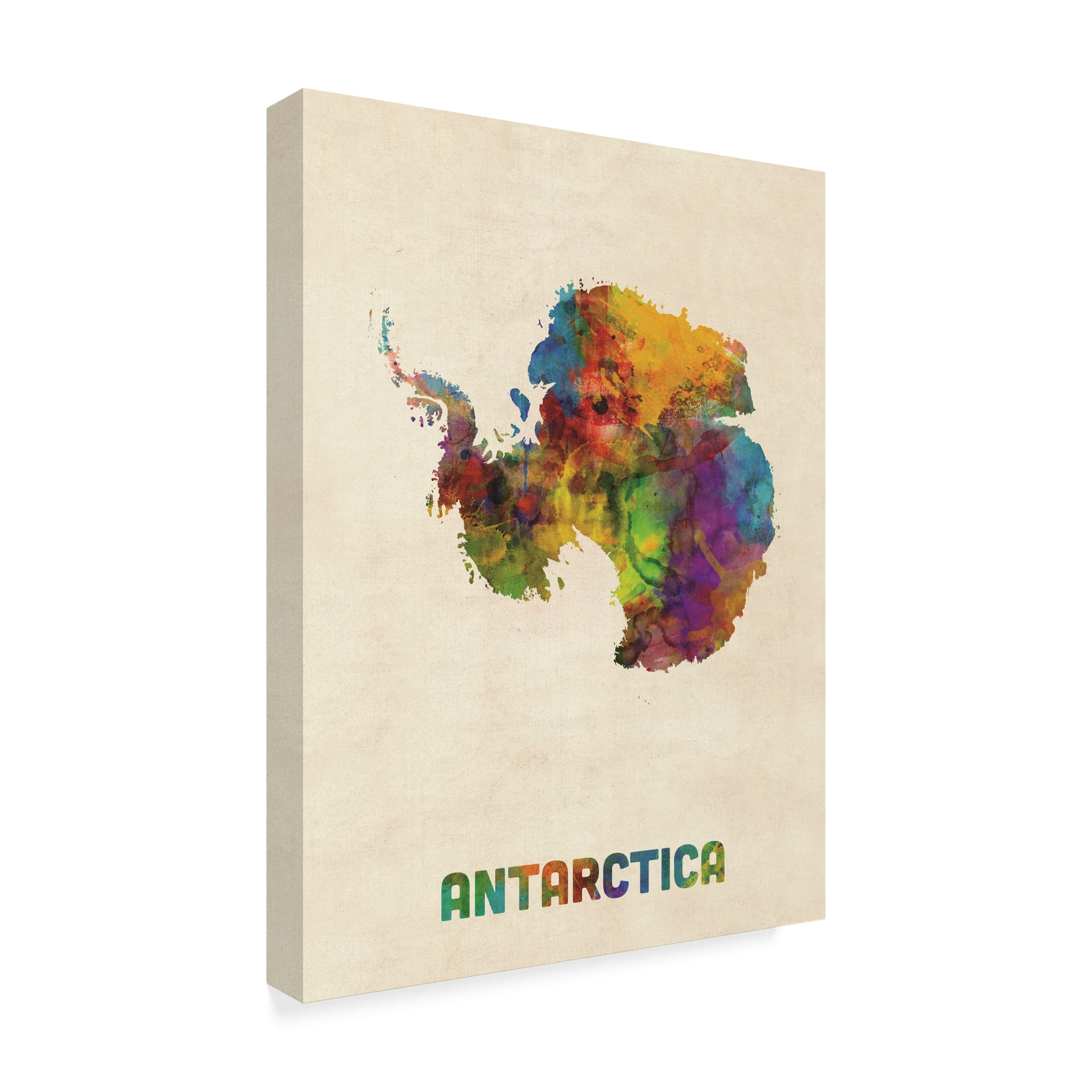 Trademark Fine Art 'Antarctica Watercolor Map' Canvas Art by Michael Tompsett