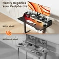 thumbnail image 2 of Kyspho 55″ x 28″ Electric Standing Desk with Storage Shelf, Height Adjustable Sit Stand Desk with RGB LED Strip & Monitor Stand, Computer Desk for Home Office, Black, 2 of 7