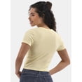 thumbnail image 2 of No Boundaries Cropped Crew Cotton Tee, Women's, 2 of 4