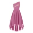 thumbnail image 3 of DPOIS Kids Girls One Shoulder Formal Dress Ball Gown Princess Dress Pink 16, 3 of 7