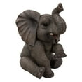 thumbnail image 3 of Hi-Line Gift Ltd. Elephant Baby Sitting with Trunk Up Statue, 3 of 5