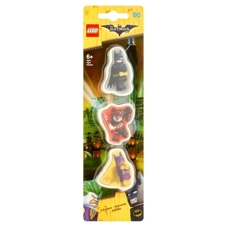 Lego DC The Batman Movie Erasers 6+ Ages, 3 count