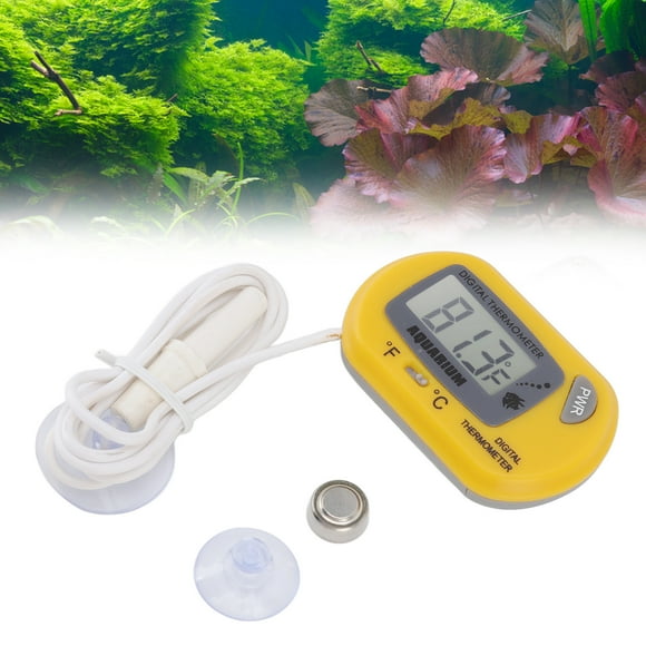 Termómetro De Acuario, Termómetro Digital LCD Para Acuario, Amarillo, Fácil De Leer, Aspecto Compacto Y Elegante Para Reptiles