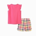 thumbnail image 6 of TOWED22 Baby Girl Summer Outfits 2 Piece Graphic Ruffle Sleeve Sleeveless Top and Shorts Set Casual Clothes Soft Toddler Clothing(Pink,1-2 Y), 6 of 6