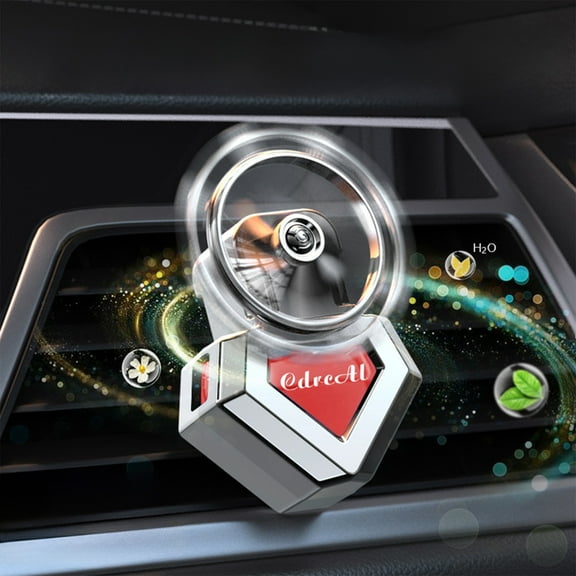 CxhicLuv Car Vent Aromatherapy, Auto Rotating Fan Diffuser, 6ml 4.6cm Glass Fragrance, Car Interior Fragrance Accessories, Odor Removal for Drivers, Commuters, Red