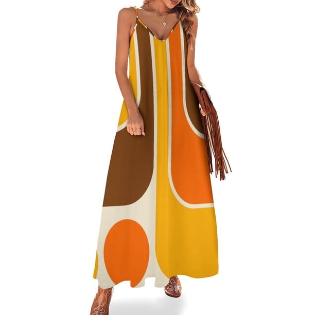 Vestido sin mangas con diseño geométrico retro 624 Vestido de mujer lindo