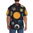 thumbnail image 3 of Honeii Planets And Their Moons for Men's Short-Sleeved Button-Up Collared Shirt Featuring A Pocket, Perfect for Beach Vacations, And Travel Adventures.-3X-Large, 3 of 5