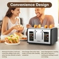 thumbnail image 5 of Mecity 4-Slice Toaster with Touchscreen, Stainless Steel, Wide Slots, 6 Browning Settings, Digital Display, Reheat, Defrost, Crumb Tray, Matte Black, 5 of 9