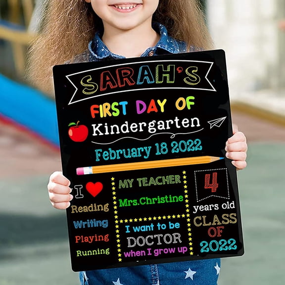 sunsanly Double Sided Message Board Reusable Kindergarten Preschool Wooden Sign Message Board Back to School Classroom Decor