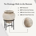 thumbnail image 3 of LuxenHome 21" Tall MgO Planter with Metal Stand, Rustic Pot for Indoor or Outdoor Use, 3 of 10