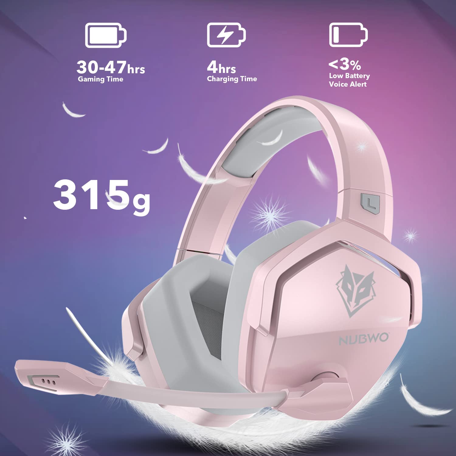 G06 Wireless Gaming Headset for PS5, PS4, PC Games, 2.4GHz Ultra-Low ...
