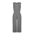 thumbnail image 5 of Awdenio Women's Jumpsuits, Rompers & Overalls , Jumpsuits for Women Sleeveless Pocket Solid Color Loose Straight Pants Fashion Romper Pants, 5 of 6