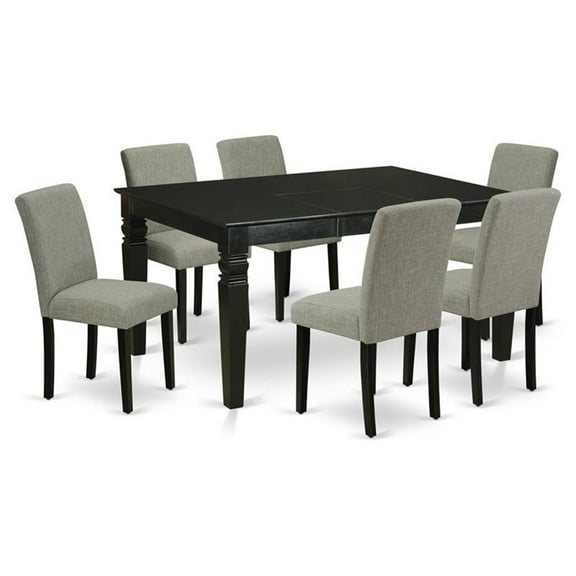 Atlin Designs 7-piece Wood Dining Set in Black/Shitake