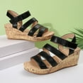 thumbnail image 6 of Dakaela Women's Strappy Wedge Sandals Casual Summer Cork Dressy Platform Shoes Work Walking Sandal, 6 of 8