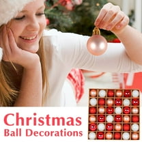 30mm Christmas Ball Set, 36 Pcs Shatterproof Decorative Hanging Ornaments for Christmas Tree, Red, Green & Gold Baubles, Holiday Tree Decorations