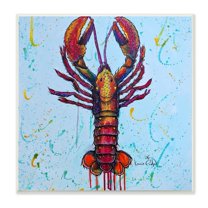 Stupell Industries Urban Style Lobster Paint Splatter Sea Life Painting Unframed Art Print Wall Art, Design by Karrie Evenson