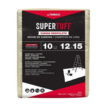 12' x 15' Trimaco 51123 Supertuff Canvas Dropcloth, 10-Ounce Premium