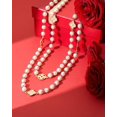 8Mm Round Simulated Shell Pearl Strand Layered Necklace For Women