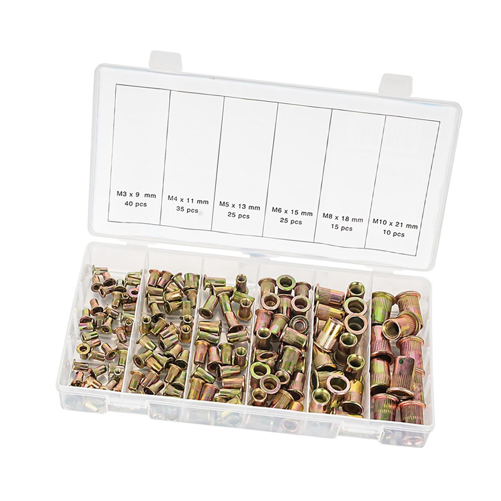 figatia 150x Rivet Nuts Assortment Set Multi Sizes Metal Fasteners Insert Nut Assort