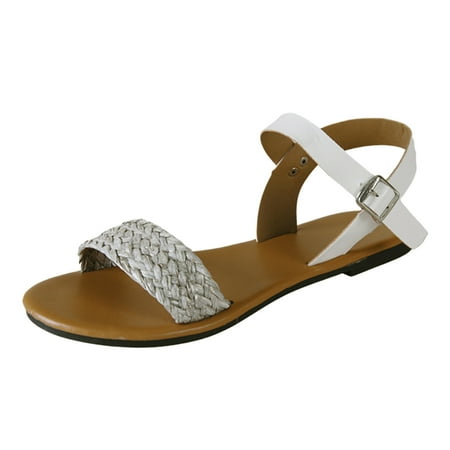 

PEASKJP Sandals Women Comfortable Sandals for Women Sandals for Women Rope Sandals for Beach Walk Poolside and Dressy Occasions (Grey 8)