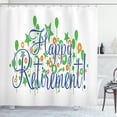 thumbnail image 1 of Ambesonne Retirement Shower Curtain, Calligraphy Balloon, 69"Wx70"L, Fern Green Dark Blue, 1 of 3
