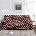 thumbnail image 1 of Shanna Stretch Sofa Slipcover Non Slip Couch Covers for 1 2 3 4 Seater and Sectional Couch, Sofa Furniture Protector(2 Seater,Brown Geometry), 1 of 12