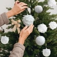thumbnail image 4 of Christmas Balls Christmas Tree Pendant Foam Christmas Balls White Petals Decorations, 4 of 8