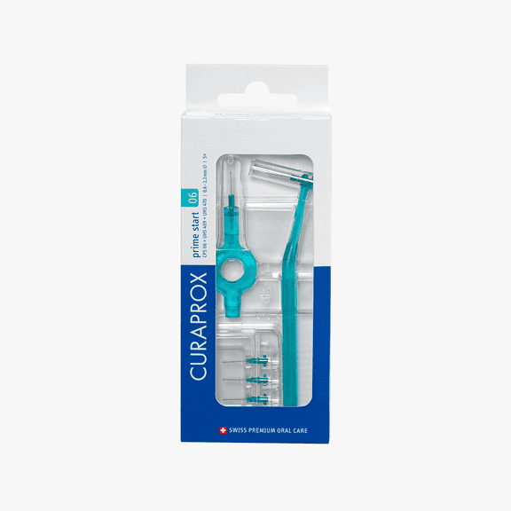 Curaprox CPS 06 Prime Start Interdental Brushes, Blue, Gentle Cleaning of Tight Gaps, for Adults, 5 Count