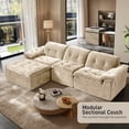 thumbnail image 5 of Rophefx 118" Oversized Modular Sectional Sofa,Large Modern Cloud Sectional Couch with Ottoman,Chenille 4 Seat Sofa Set,L-Shape Couch for Living Room,Apartments,No Assembly Required,Brown, 5 of 6