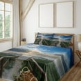 thumbnail image 2 of Ambesonne Beach Fitted & Top Sheet Set with Shams, Pathway to Sea Swimming, Multicolor, 2 of 5