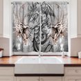 thumbnail image 2 of Ambesonne Dragon Kitchen Curtains, Scary Creature Sketch, 55"x39", Grey Umber, 2 of 3