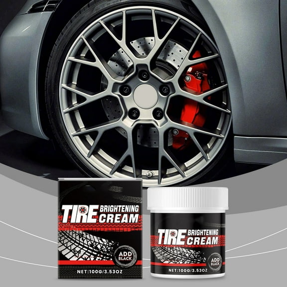Tire Bright Wax for Cars – Premium Tire Maintenance Polish, Glossy Finish, Polishing Wax for Long-Lasting Shine and Tire Protection, Easy Application