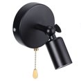 thumbnail image 1 of YLSHRF Vintage Wall Lamp Black Iron Adjustable Head Pull Switch E26/E27, 1 of 8