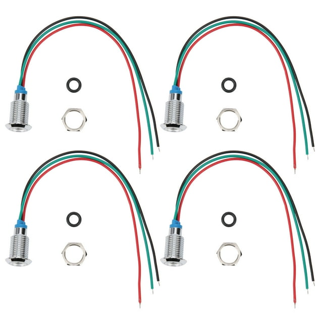 LE Ds redondo precableado, 4 juegos LED redondo precableado de doble color Mini LED redondo Aspecto llamativo NikouMX herramienta