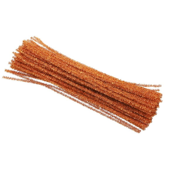 Uxcell 30cm/11.8" Pipe Cleaners Chenille Stem,100Pcs Glitters Fuzzy Sticks,Orange