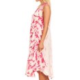 thumbnail image 3 of Sakkas Anni Women's Summer Casual Midi Sleeveless Loose Tie-dye Tank Sundress - Fuchsia - One Size Regular, 3 of 5