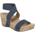 thumbnail image 2 of LifeStride Womens Del Mar Ankle Strap Wedge Sandals Navy 8.5 Medium (B,M), 2 of 6