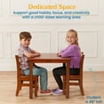 thumbnail image 4 of ECR4Kids 24in x 24in Hardwood Table and Two 12in Chairs, Dark Walnut, 3-Piece, 4 of 9