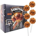 thumbnail image 3 of Basketball Lollipops, Birthday Party Favor Candy, 24 Count Box, 10.16 Ounces, 3 of 8