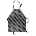 thumbnail image 1 of Abstract Apron, Continuous Optical Illusion Inspired Monochrome Pattern Geometrical Motif, Unisex Kitchen Bib with Adjustable Neck for Cooking Gardening, Adult Size, Charcoal Grey White, by Ambesonne, 1 of 4