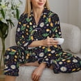 thumbnail image 4 of Wukai Snake And Flower Print Women's Pajama Set - Soft Long Sleeve Sleepwear for Comfort and Style-Small, 4 of 9