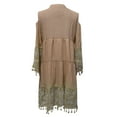 thumbnail image 5 of Lilgiuy Women Loose Casual Solid Lace Embroidery Patchword Dress V-Neck Dress, 5 of 5