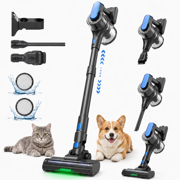 VACFORE Cordless Stick Vacuum Cleaner for Home, 36KPa Powerful Suction, Up to 55-Min Runtime, Lightweight 6-in-1 Handheld Vacuum for Pet Hair, Carpets and Hardwood Floors