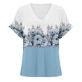 thumbnail image 4 of Womens Tops Womens Fashion T Shirts 2025 Short Sleeve Casual V Neck Summer Tops Cute Loose Fit Blouses Graphic Tees Shirts for Women, 4 of 5