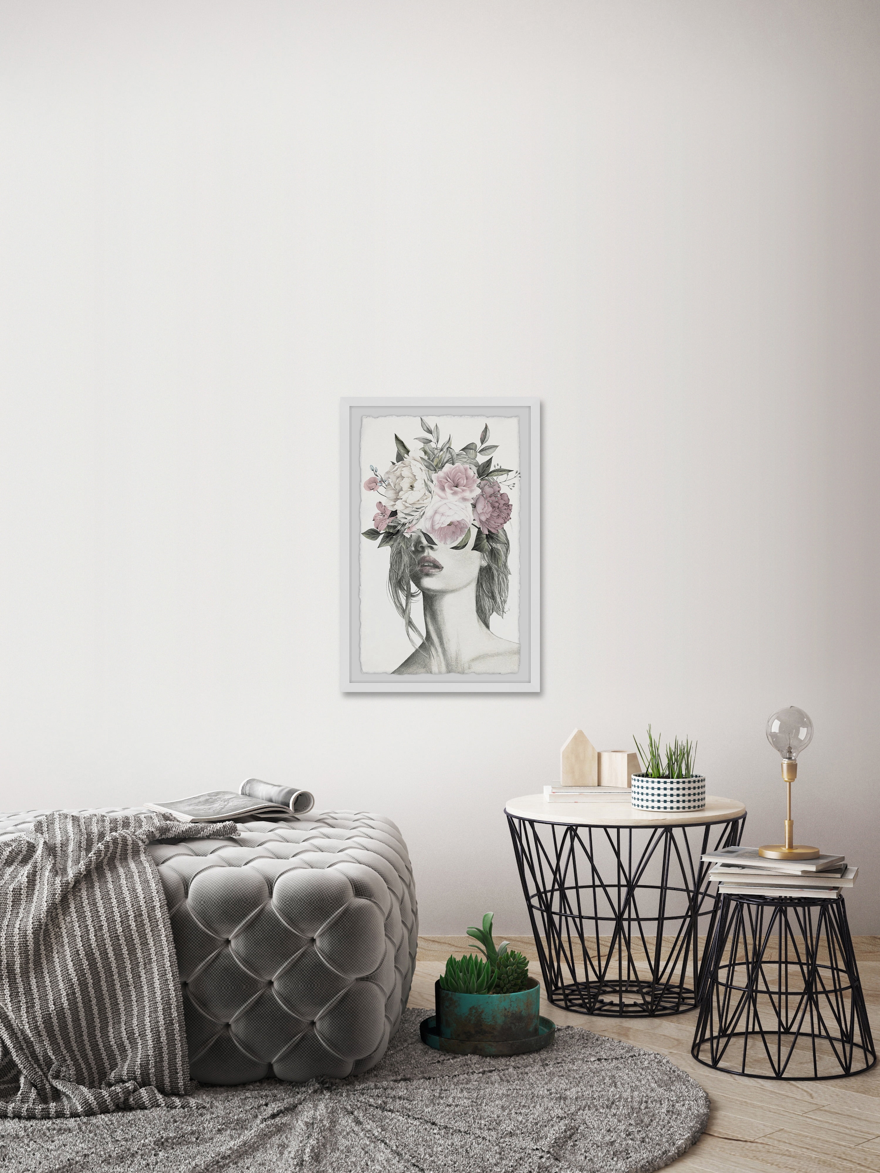 Marmont Hill Smokey Flower Crown Framed Wall Art
